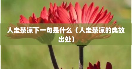 人走茶凉下一句是什么（人走茶凉的典故出处）