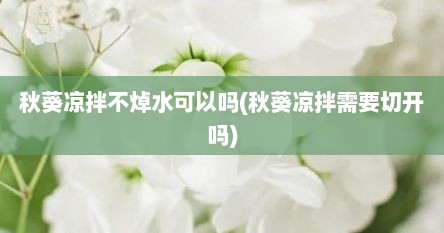 秋葵凉拌不焯水可以吗(秋葵凉拌需要切开吗)