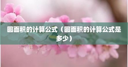 圆面积的计算公式（圆面积的计算公式是多少）