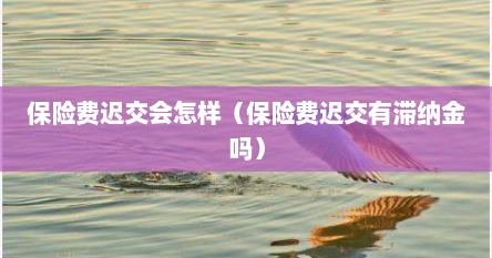保险费迟交会怎样（保险费迟交有滞纳金吗）