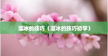 溜冰的技巧（溜冰的技巧初学）