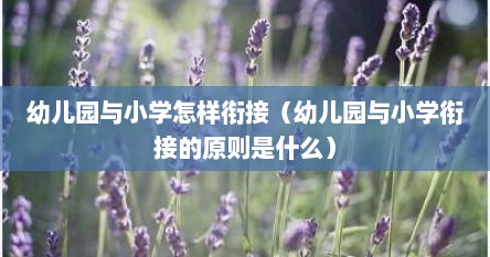 幼儿园与小学怎样衔接（幼儿园与小学衔接的原则是什么）