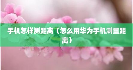 手机怎样测距离（怎么用华为手机测量距离）