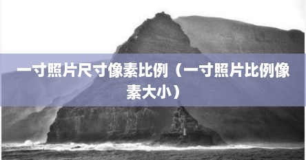 一寸照片尺寸像素比例（一寸照片比例像素大小）