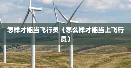 怎样才能当飞行员（怎么样才能当上飞行员）