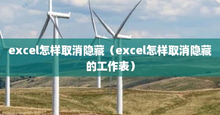 excel怎样取消隐藏（excel怎样取消隐藏的工作表）