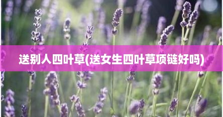 送别人四叶草(送女生四叶草项链好吗)