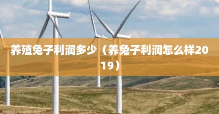 养殖兔子利润多少（养兔子利润怎么样2019）