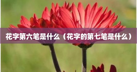花字第六笔是什么（花字的第七笔是什么）