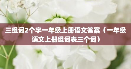 三组词2个字一年级上册语文答案(一年级语文上册组词表三个词)