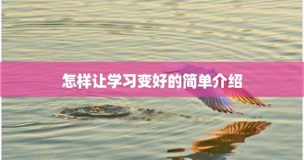 怎样让学习变好的简单介绍
