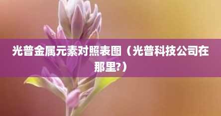 光普金属元素对照表图（光普科技公司在那里?）