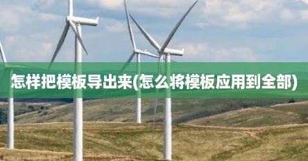 怎样把模板导出来(怎么将模板应用到全部)