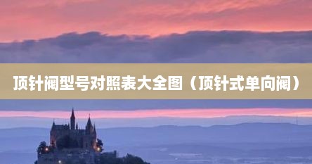 顶针阀型号对照表大全图（顶针式单向阀）