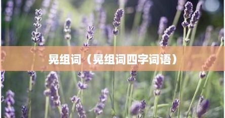 晃组词（晃组词四字词语）