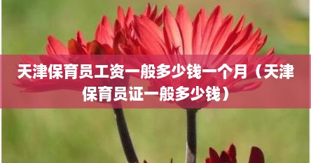 天津保育员工资一般多少钱一个月（天津保育员证一般多少钱）