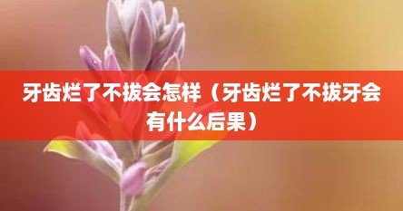 牙齿烂了不拔会怎样（牙齿烂了不拔牙会有什么后果）