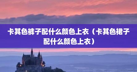 卡其色裤子配什么颜色上衣（卡其色裙子配什么颜色上衣）