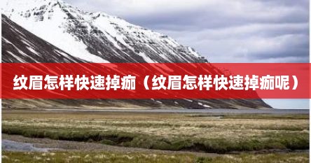 纹眉怎样快速掉痂（纹眉怎样快速掉痂呢）