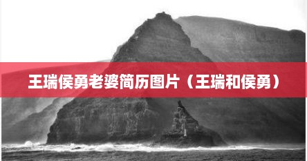 王瑞侯勇老婆简历图片（王瑞和侯勇）