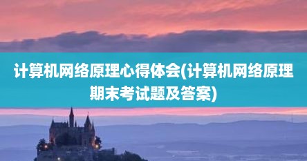 计算机网络原理心得体会(计算机网络原理期末考试题及答案)