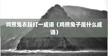 鸡熊兔衣服打一成语（鸡熊兔子是什么成语）