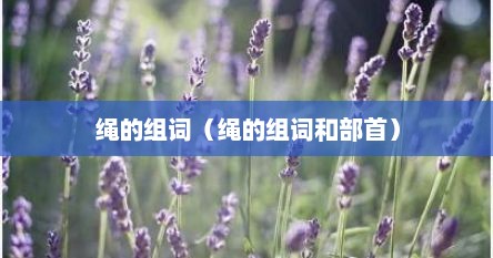 绳的组词（绳的组词和部首）
