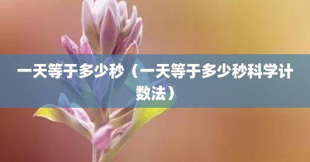 一天等于多少秒（一天等于多少秒科学计数法）