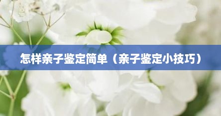 怎样亲子鉴定简单（亲子鉴定小技巧）