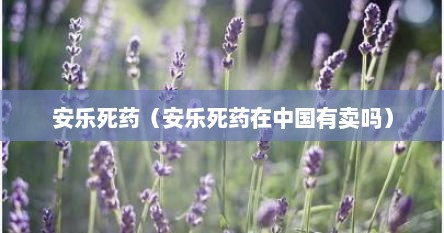 安乐死药（安乐死药在中国有卖吗）