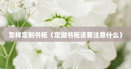 怎样定制书柜（定做书柜该要注意什么）