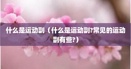 什么是运动副（什么是运动副?常见的运动副有些?）