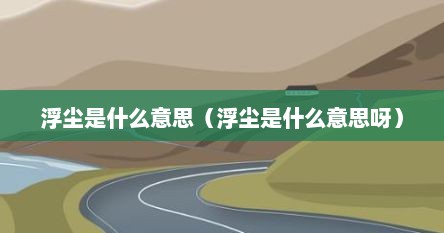 浮尘是什么意思（浮尘是什么意思呀）