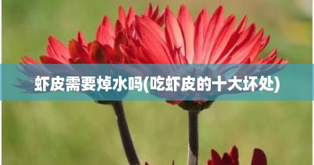 虾皮需要焯水吗(吃虾皮的十大坏处)