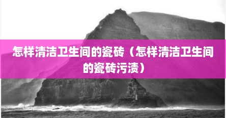 怎样清洁卫生间的瓷砖（怎样清洁卫生间的瓷砖污渍）