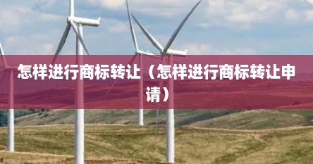 怎样进行商标转让（怎样进行商标转让申请）