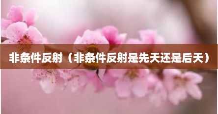 非条件反射（非条件反射是先天还是后天）