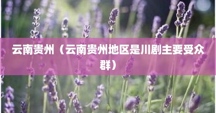 云南贵州（云南贵州地区是川剧主要受众群）