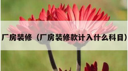 厂房装修（厂房装修款计入什么科目）